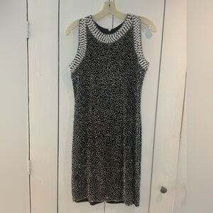 Elegant Beaded Black Women’s Dress